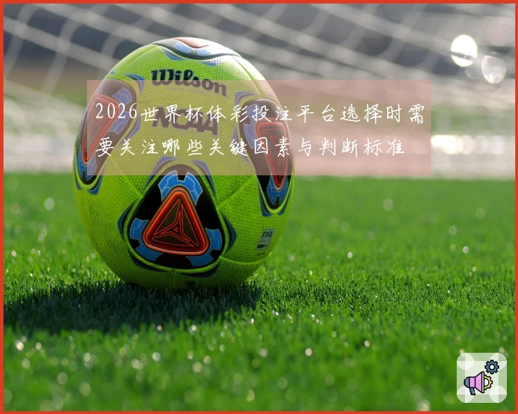 2026世界杯体彩投注平台选择时需要关注哪些关键因素与判断标准